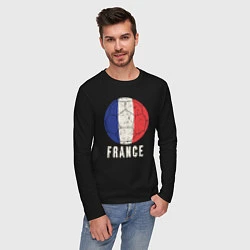 Лонгслив хлопковый мужской Футбол Франции, цвет: черный — фото 2