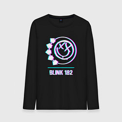 Лонгслив хлопковый мужской Blink 182 glitch rock, цвет: черный
