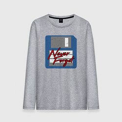 Лонгслив хлопковый мужской Никогда не забуду, цвет: меланж