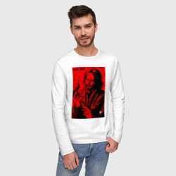 Лонгслив хлопковый мужской John Wick Baba Yaga art, цвет: белый — фото 2