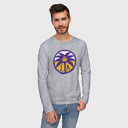 Лонгслив хлопковый мужской Lakers California, цвет: меланж — фото 2