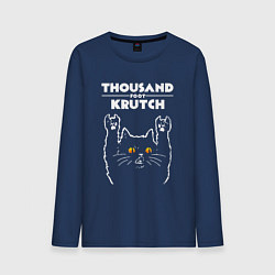 Лонгслив хлопковый мужской Thousand Foot Krutch rock cat, цвет: тёмно-синий