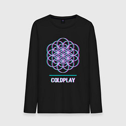 Лонгслив хлопковый мужской Coldplay glitch rock, цвет: черный