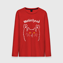Лонгслив хлопковый мужской Motorhead rock cat, цвет: красный