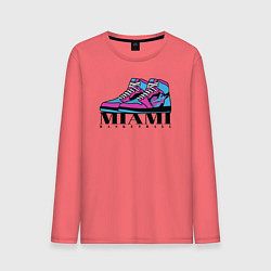 Лонгслив хлопковый мужской Basketball Miami, цвет: коралловый
