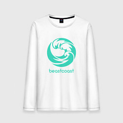 Лонгслив хлопковый мужской Beastcoast logo, цвет: белый