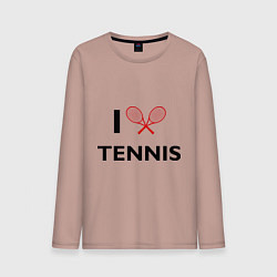 Лонгслив хлопковый мужской I Love Tennis, цвет: пыльно-розовый