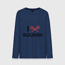 Лонгслив хлопковый мужской I Love Squash, цвет: тёмно-синий