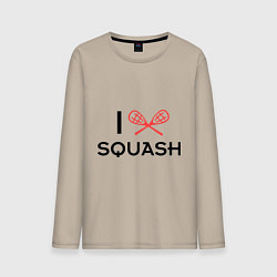 Лонгслив хлопковый мужской I Love Squash, цвет: миндальный