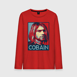 Лонгслив хлопковый мужской Nirvana - Kurt Cobain, цвет: красный