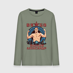 Лонгслив хлопковый мужской Александр Волков, цвет: авокадо