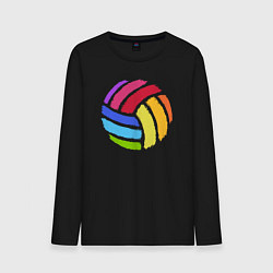 Лонгслив хлопковый мужской Rainbow volleyball, цвет: черный