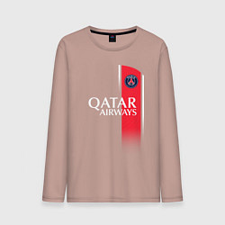 Лонгслив хлопковый мужской Килиан Мбаппе форма ФК ПСЖ 2324 домашняя, цвет: пыльно-розовый