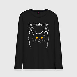 Лонгслив хлопковый мужской The Cranberries rock cat, цвет: черный