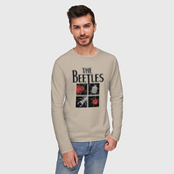 Лонгслив хлопковый мужской Beetles, цвет: миндальный — фото 2