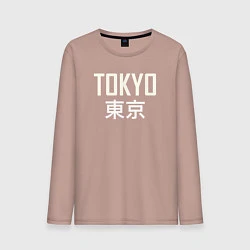 Лонгслив хлопковый мужской Japan - Tokyo, цвет: пыльно-розовый