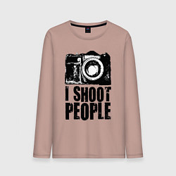 Лонгслив хлопковый мужской Shoot photographer, цвет: пыльно-розовый