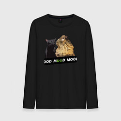 Мужской лонгслив Черный и рыжий кот - Mood