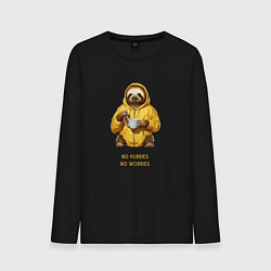 Мужской лонгслив Ленивец не торопись и не беспокойся