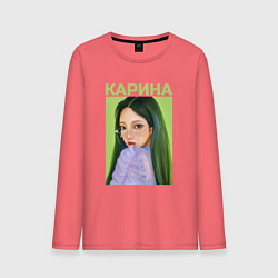 Лонгслив хлопковый мужской Карина Aespa, цвет: коралловый
