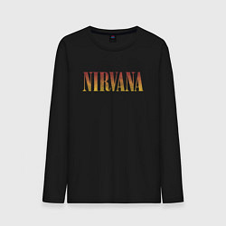 Лонгслив хлопковый мужской Nirvana logo, цвет: черный