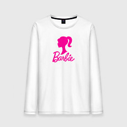 Лонгслив хлопковый мужской Розовый логотип Барби, цвет: белый