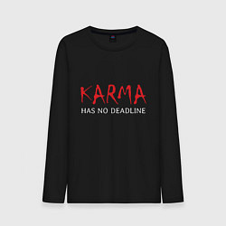 Лонгслив хлопковый мужской Karma has no deadline, цвет: черный