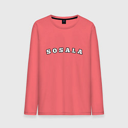 Лонгслив хлопковый мужской Sosala, цвет: коралловый