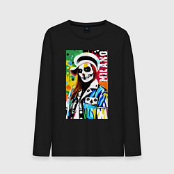 Лонгслив хлопковый мужской Skeleton fashionista - Milano - pop art, цвет: черный