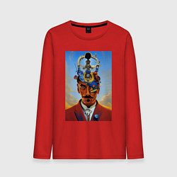 Лонгслив хлопковый мужской Salvador Dali - surrealism, цвет: красный
