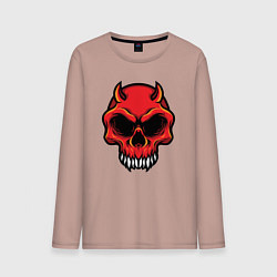 Лонгслив хлопковый мужской Red skull, цвет: пыльно-розовый