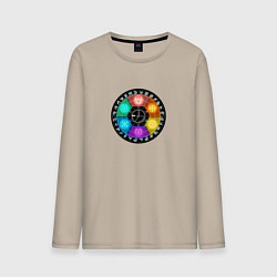 Лонгслив хлопковый мужской Бакуган стихии, цвет: миндальный