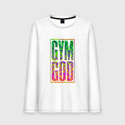 Лонгслив хлопковый мужской Gym god, цвет: белый