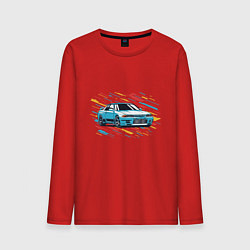 Лонгслив хлопковый мужской Nissan Skyline R32 GTR, цвет: красный