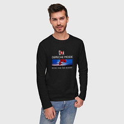 Лонгслив хлопковый мужской Depeche Mode - Music for the Masses logo, цвет: черный — фото 2