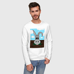 Лонгслив хлопковый мужской Cartoon ослик Иа, цвет: белый — фото 2