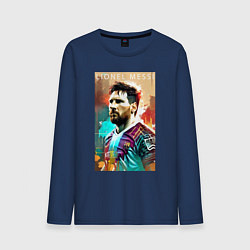 Лонгслив хлопковый мужской Lionel Messi - football - striker, цвет: тёмно-синий