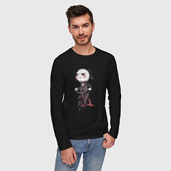 Лонгслив хлопковый мужской Saw bike, цвет: черный — фото 2
