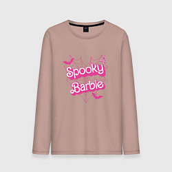 Лонгслив хлопковый мужской Spooky Barbie, цвет: пыльно-розовый