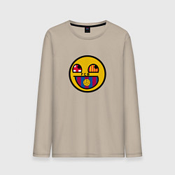 Лонгслив хлопковый мужской Barcelona smile, цвет: миндальный