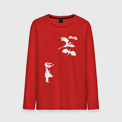 Мужской лонгслив Девочка и драконы