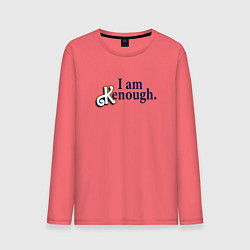 Лонгслив хлопковый мужской I am kenough - барби, цвет: коралловый