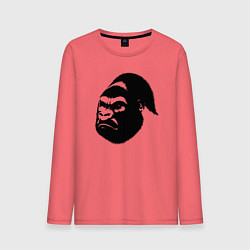 Лонгслив хлопковый мужской Голова гориллы, цвет: коралловый