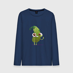 Лонгслив хлопковый мужской Страдающий огурец, цвет: тёмно-синий