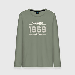 Лонгслив хлопковый мужской Лимитированный выпуск 1969, цвет: авокадо