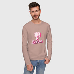 Лонгслив хлопковый мужской Барби - объемная фигурка, цвет: пыльно-розовый — фото 2