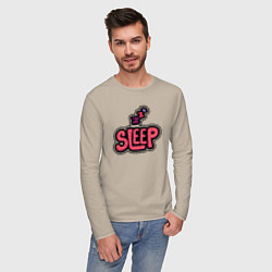 Лонгслив хлопковый мужской Sleep, цвет: миндальный — фото 2