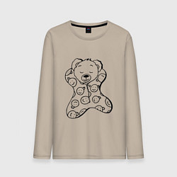 Мужской лонгслив Спящий мишка в пижаме - раскраска