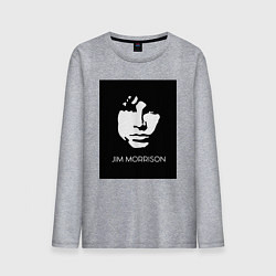 Лонгслив хлопковый мужской Jim Morrison in bw, цвет: меланж