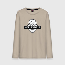 Лонгслив хлопковый мужской Volleyball club, цвет: миндальный